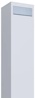 Produktbild von Standbriefkasten Monolith in Weiß mit Edelstahlklappe