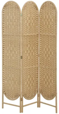 Produktbild von Paravent 3-teilig 120 x 170 cm Trennwand Faltbar Raumteiler mit Bogendach Natur