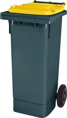 Produktbild von BRB 80 Liter MGB, Mülltonne Abfalltonne, grau mit gelbem Deckel