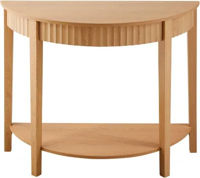 Zdjęcie produktu dla Okrągły stolik konsolowy z efektem fali, 2 poziomy, wys. 76 cm - BOLOGNE