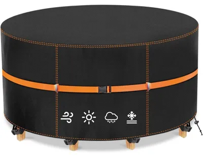 Productafbeelding van Tuintafelbeschermer, rond, waterdicht en winddicht, diameter 130 cm, hoogte 71 cm