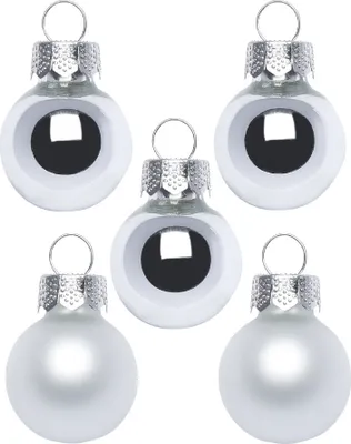 Obrázek produktu pro Vánoční ozdoby skleněné 2cm 25 kusů - Frosty Silver