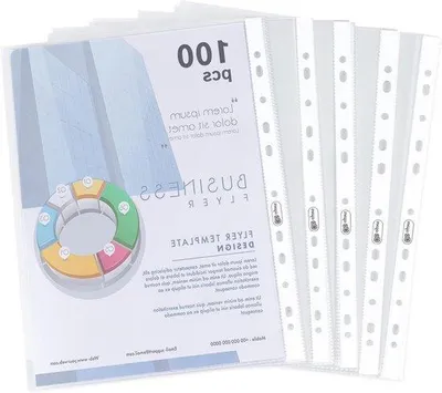 Obrázok produktu pre 100 ks priehľadných špendlíkov DIN A4 – extra silné – 160 µ – na ochranu papiera a dokumentov