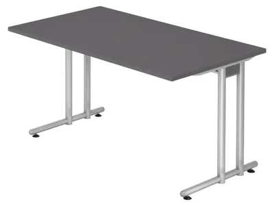 Produktbild von bümö Schreibtisch Serie-N - Nachbildung: Graphit, Größe:  140 x 80 cm