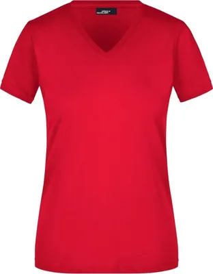 Produktbild von Ladies' Slim Fit V-T Figurbetontes V-Neck-T-Shirt red, Gr. S