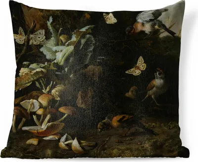 Produktbild von MuchoWow® Zierkissen Sofakissen Wohnzimmer Dekokissen 45x45 cm Tiere und Pflanzen - Melchior d'Hondecoeter - Schlafpolster - Polster für das Sofa