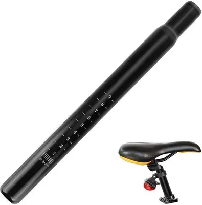 Productafbeelding van Ibenzoa® Zadelpen voor mountainbike, 27,2 x 300 mm – zwart, corrosiebestendige afwerking, glad afgewerkt uiteinde, geschikt voor mountainbike, racefiets en stadsfiets