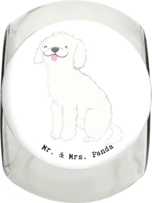 Produktbild von Mr. & Mrs. Panda Dose Kleinpudel Lebensretter XL 2000ml - Weiß - Geschenk, Vorratsglas, Vorratsbehälter, Pudel, Keksdose, Dekoglas, Bonbonglas