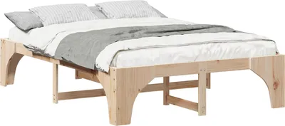 Produktbild von vidaXL Bettrahmen Braun 150 x 200 cm Massives Kiefernholz