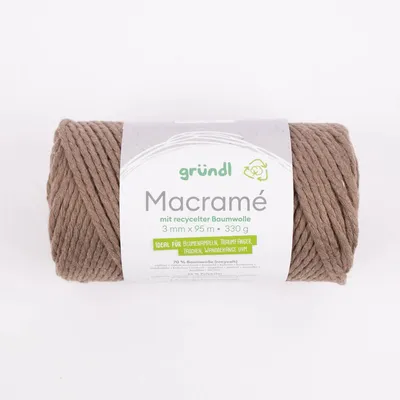 Produktbild von Makramee Kordel recycelte Baumwolle 3mm 95m 330g verschiedene Farben