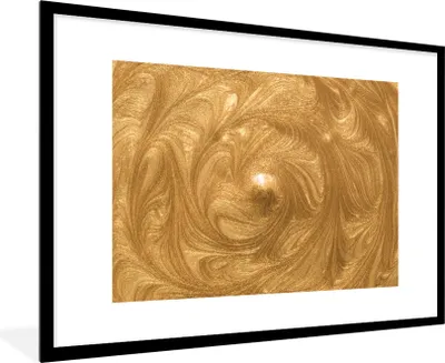 Produktbild von MuchoWow® MuchoWow® Gerahmtes Poster Kreis - Golden - Farbe 90x60 cm - Poster mit zchwarzem Bilderrahmen - Wanddekoration - Fotos