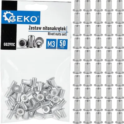 Obrázek produktu pro GEKO Nýtovací matice M3 (0,5–1,5) hliníkové, 50 ks - G02911C