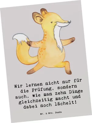 Produktbild von Mr. & Mrs. Panda Postkarte Auszubildende Lächeln - Grau Pastell - Geschenk, Grußkarte, Beruf, Berufspassion, Lernen, Postkarten, Geschenke für Berufstätige, Ansichtskarte