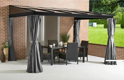 Obrázek produktu pro Terasová střecha Sojag St. Barth vč. podpěr proti sněhu, moskytiéry a závěsu 424x296 cm antracitová
