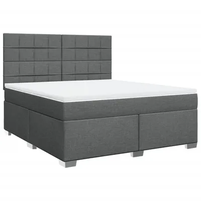 Produktbild von vidaXL Boxspringbett mit Matratze Dunkelgrau 180x200 cm Stoff