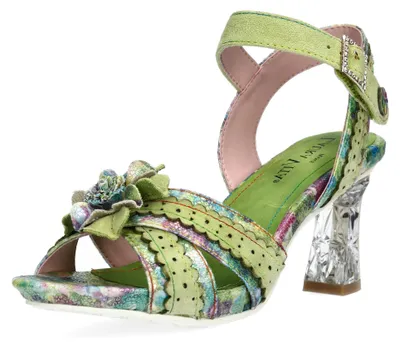 Produktbild von Laura Vita Damen Sandalette Perlmut Leder transparenter Absatz NINO 16, Größe:37
