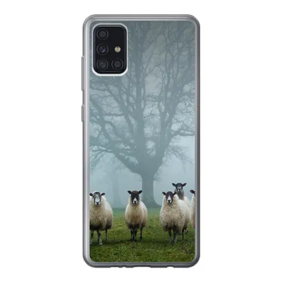 Produktbild von MuchoWow® Handyhülle Schutzhülle Hülle für Samsung Galaxy A52 5G Schaf - Baum - Nebel Silikon Softcase Handy Hülle - Umschlag