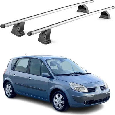 Image de Barres de toit transversales Alu pour Renault Scenic II 2003-2009 Gris 2Pcs