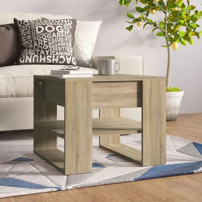 Zdjęcie produktu dla Maison Exclusive – stolik kawowy z drewna dębowego Sonoma, 55,5 x 55 x 45 cm, materiał drewnopochodny