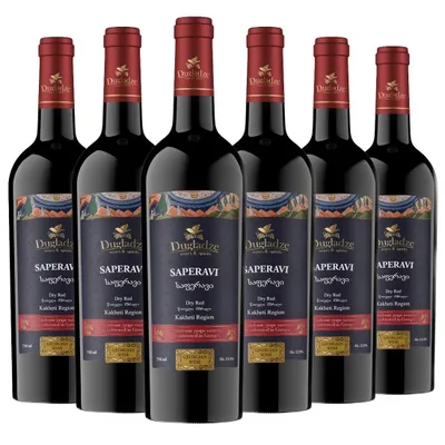 Produktbild von Dugladze Saperavi Georgischer Rotwein Trocken (6 x 0.75L)