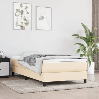 Zdjęcie produktu dla The Living Store Materac sprężynowy kieszeniowy kremowy 90x200x20 cm tkanina