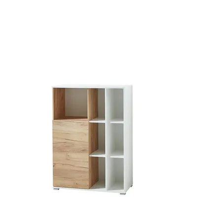 Obrázok produktu pre Skriňa na dokumenty Germania 4195-513 GW-Lioni v bielej farbe/dub Navarra, s funkciou Push-to-open, 85 x 120 x 40 cm (ŠxVxH)
