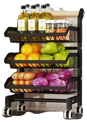 Imagen del producto de Estantería metálica para cocina, carro de servicio con ruedas, organizador independiente, color , con 4 niveles