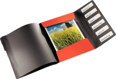 Produktbild von LEITZ Ordnungsmappe Solid DIN A4 PP 6 Fächer hellrot (80456920)