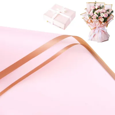Produktbild von Blumenpapier 20 Blatt Rosa 58x58cm Wasserdicht Geschenkpapier für Blumensträuße