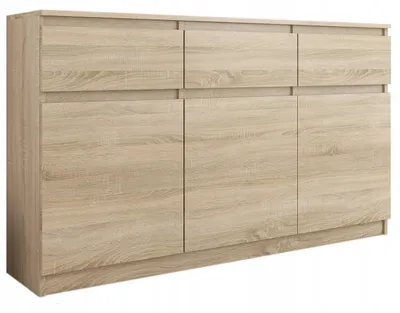 Obrázek produktu pro Komoda 120 cm 3 zásuvky 3 dveře skříňka FRAMIRE S-3 sonoma