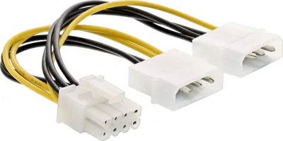 Immagine prodotto di InLine® 26628C Stromadapter intern, 2x 4pol zu 8pol für PCIe (PCI-Express) Grafikkarten, 0,15m