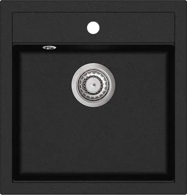 Produktbild von GURARI SQT 100-601 W, Einbau Granitspüle Schwarz, inkl. Siphon, 49x51