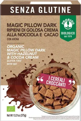 Image de PROBIOS coussins croustillants noirs fourrés à la crème de cacao375g
