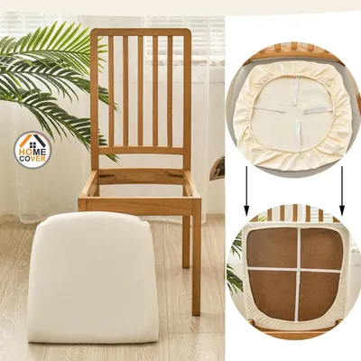Produktbild von Stuhlhussen Set von 6 Esszimmerstühlen - Kunstleder wasserdicht - Hotelschutz für Stühle - abnehmbar und waschbar Stuhlhussen