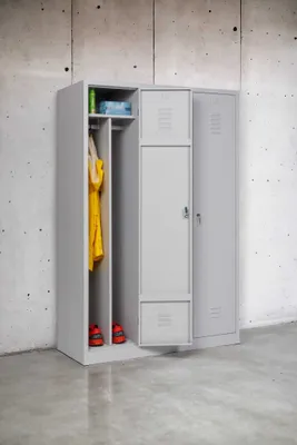 Produktbild von Garderobenschrank 3-türig grau