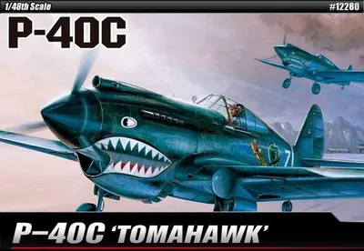 Image de Academy 12280 P-40C Tomahawk Modèle d'avion en kit 1:48