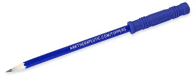 Produktbild von Ark Therapeutics beissbarer Bleistiftaufsatz sensorisches Spielzeug dunkelblau Getextureerde kauwbare potloodtopper die pen- of potloodkauwen vervangt, voor kinderen en volwassenen.