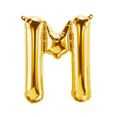 Produktbild von Folienballon Buchstabe M, gold, ca. 40 cm, für Luftbefüllung