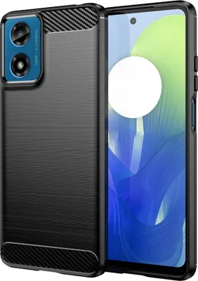 Produktbild von Hülle für Motorola Moto G04 / G04s / G24 / G24 Power / E14 - Phonesta Carbon Silikon Back Cover - Schwarz