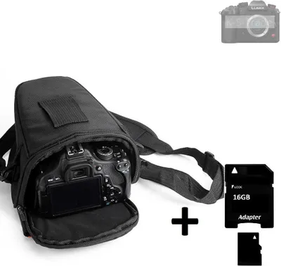 Produktbild von K-S-Trade Schultertasche kompatibel mit Panasonic Lumix DC-GH6 Colt Kameratasche für Systemkameras DSLR DSLM SLR, Bridge etc., + 16GB Speicherkarte
