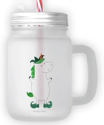 Produktbild von Mr. & Mrs. Panda Cocktailglas Einhorn Joker - Transparent - Geschenk, dessertglas, Unicorn, glas mit deckel, Mason, Kasper, Mittelalter, Für Smoothies, Einhörner, Gaukler