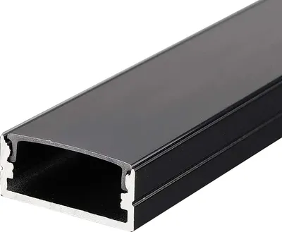 Produktbild von 2m Schwarzer Aluprofil Alu Schiene Kanal System für LED-Streifen inkl 2 Abdeckungen Profil N