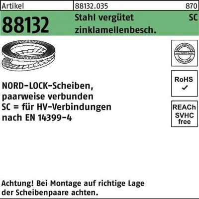 Produktbild von Unterlegscheibe R 88132 geklebt NL 36 SC Stahl vergtet zinklamellenbeschichtet