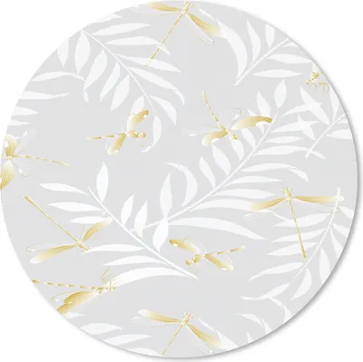 Produktbild von MuchoWow® Mauspad Mousepad Libelle - Muster - Gold 40x40 cm - Mousepads - Maus Mat - Pad - Mausunterlage - Schreibtisch Accessoires