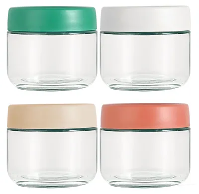 Overnight-Oats-Gläser 300 ml, 4er-Set, Borosilikatglas, Höhe 12 cm