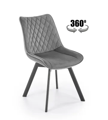 Zdjęcie produktu dla Krzesło tapicerowane K520 VELVET szare obracane