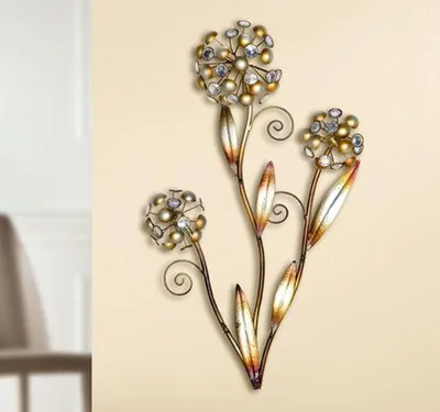 Produktbild von Gilde Metall Wandrelief Blossom 3 Bl. 69915 H= 59 cm x 39 cm