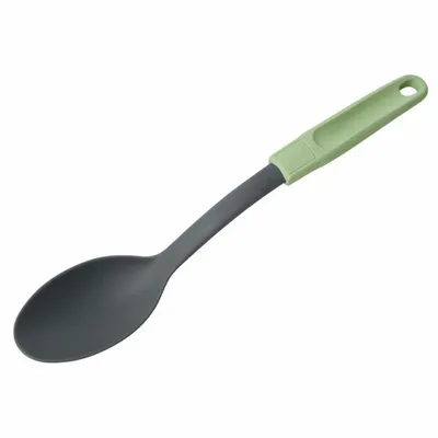 Obrázok produktu pre Fackelmann servírovacia lyžica 33 cm Ecolution, ekologický kuchynský pomocník s ergonomickou rukoväťou, udržateľná a vysokokvalitná lyžica na hrnce a panvice s povrchovou úpravou (farba: mätovo zelená/svetlosivá)