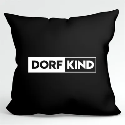 Produktbild von Hellweg Druckerei Kissenbezug Dorfkind Modern Geschenk Kissenbezug Black 40x40cm Baumwolle Dorfkind Modern Präsent