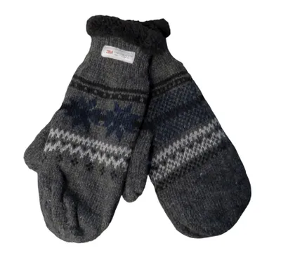 Produktbild von Gestrickter Fäustling  mit Norweger Muster Thinsulate für Herren